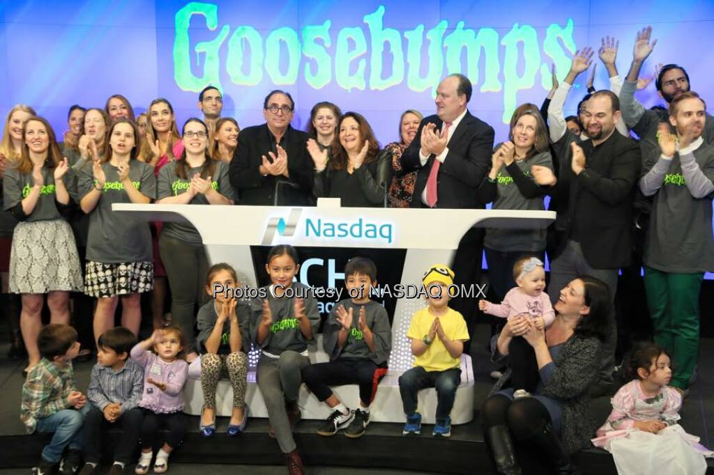 #Goosebumps and R.L.Stine rang the Nasdaq Opening Bell with Scholastic! #HappyHalloween  Source: http://facebook.com/NASDAQ (30.10.2015) 