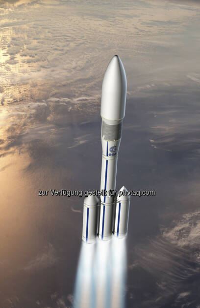 Simulation Ariane 6 Rakete : Laser für Raketenzündung: Kärntner Forschungszentrum erhält Auftrag für Weltraumforschung : Die CTR Carinthian Tech Research AG forscht an einem Laserzündsystem für den Weltraumeinsatz. Das Laserzündsystem könnte in der Ariane 6 Trägerrakete zum Einsatz kommen : © ESA/Airbus, © Aussendung (03.11.2015) 