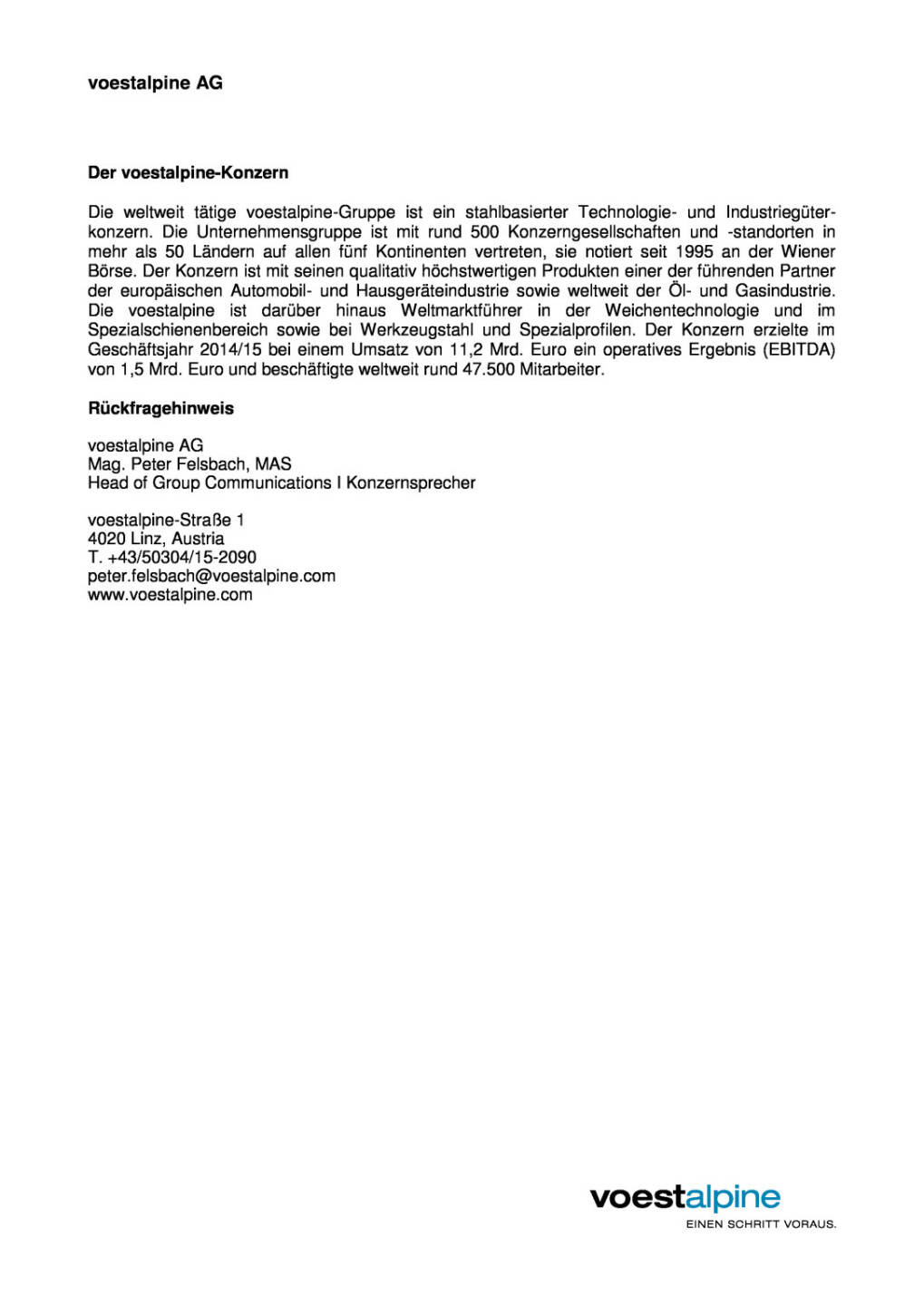 voestalpine baut Marktpr&auml;senz in den USA mit Akquisition weiter aus, Seite 2/2, komplettes Dokument unter http://boerse-social.com/static/uploads/file_440_voestalpine_baut_marktprasenz_in_den_usa_mit_akquisition_weiter_aus.pdf