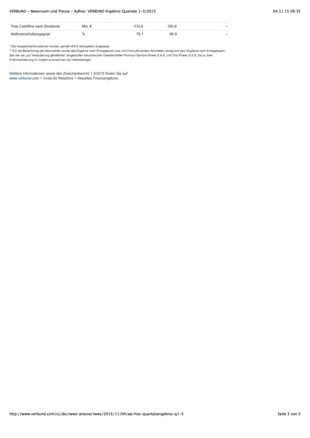 Verbund mit starkem Ergebnis f&uuml;r 1-3/2015, Seite 2/2, komplettes Dokument unter http://boerse-social.com/static/uploads/file_439_verbund_mit_starkem_ergebnis_fur_1-32015.pdf