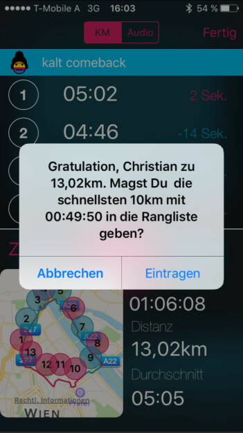 Comeback nach 1 Monat Pause, die Runplugged-App funktioniert noch und ist einfach lässig (04.11.2015) 