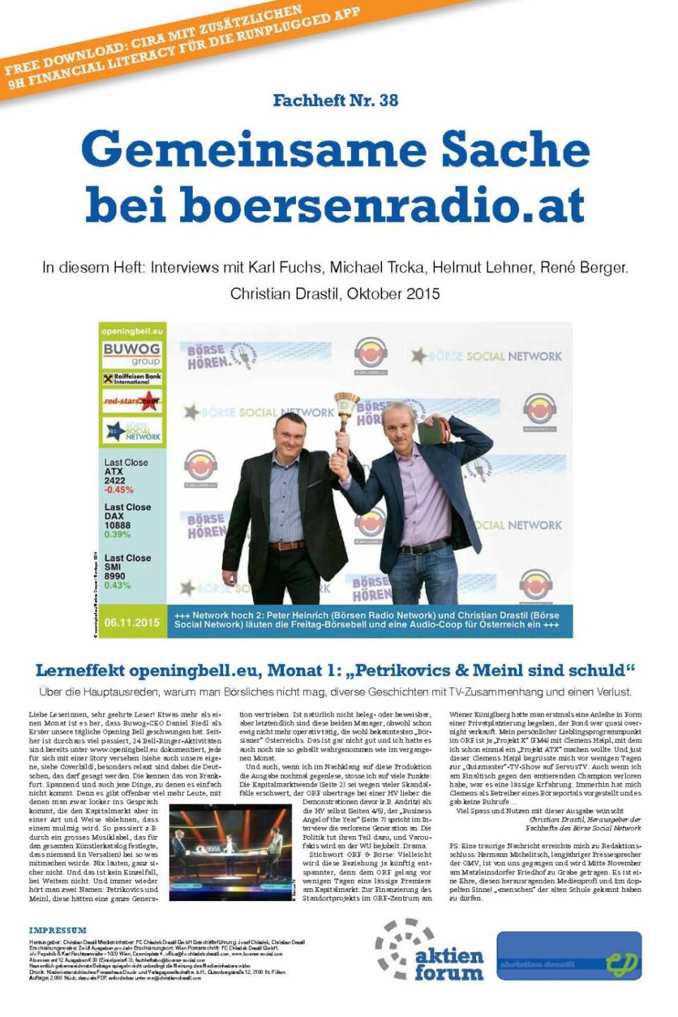 Fachheft 38 Cover - Gemeinsame Sache bei boersenradio.at