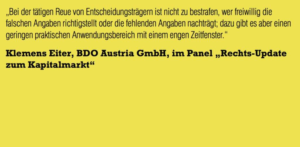 Klemens Eiter, BDO Austria GmbH, im Panel „Rechts-Update zum Kapitalmarkt“ (06.11.2015) 