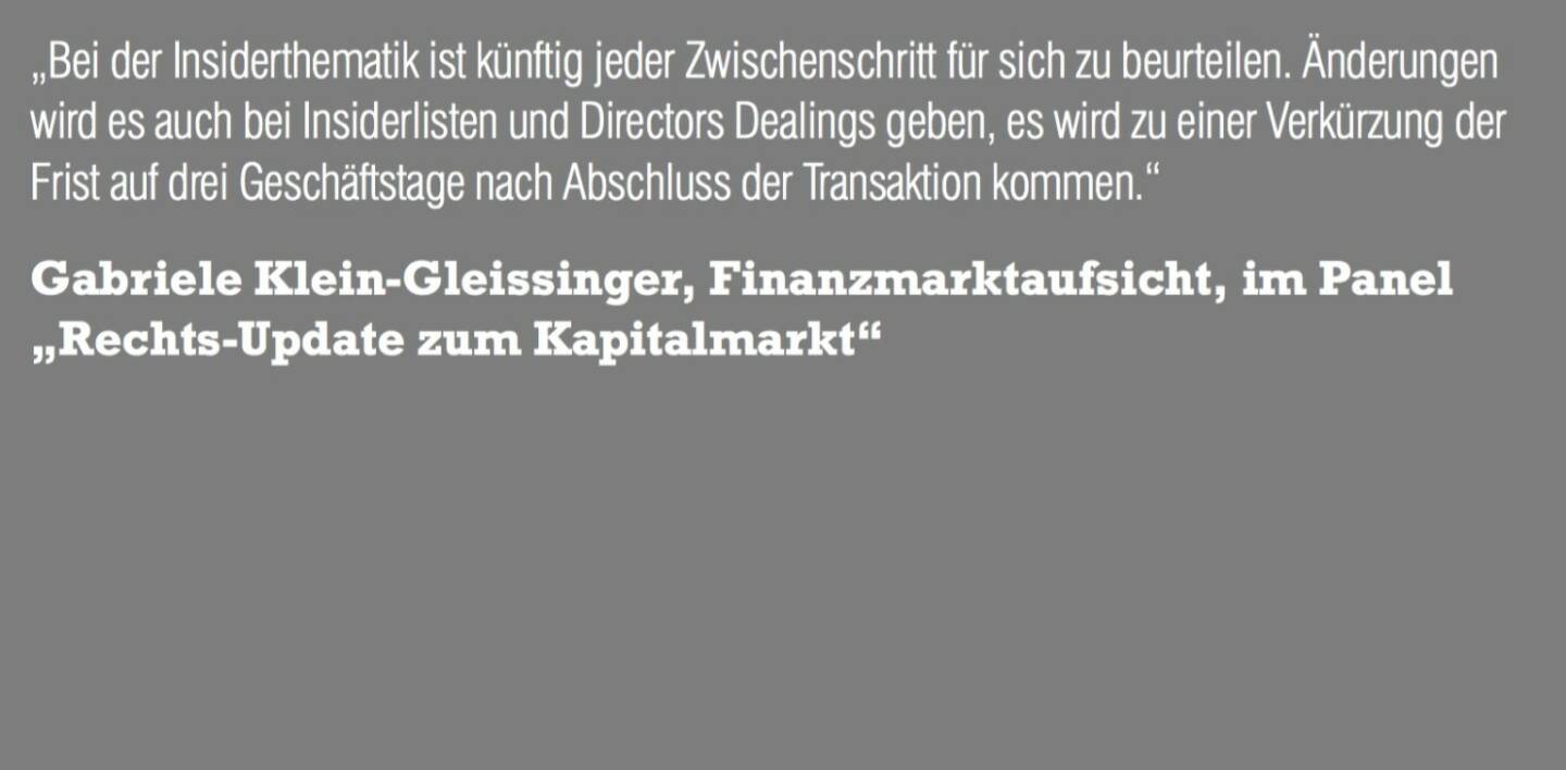 Gabriele Klein-Gleissinger, Finanzmarktaufsicht, im Panel „Rechts-Update zum Kapitalmarkt“