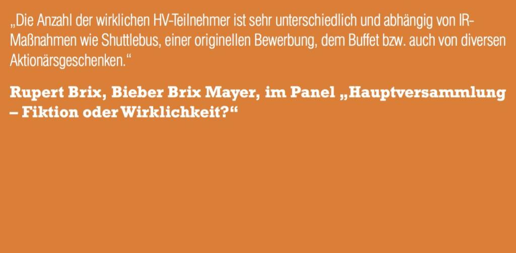 Rupert Brix, Bieber Brix Mayer, im Panel „Hauptversammlung – Fiktion oder Wirklichkeit?“ (06.11.2015) 