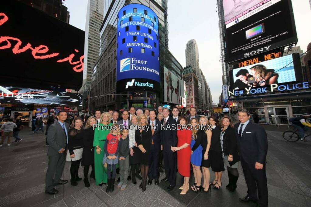 First Foundation Inc. Rang the Nasdaq Closing Bell! $FFWM  Source: http://facebook.com/NASDAQ (10.11.2015) 