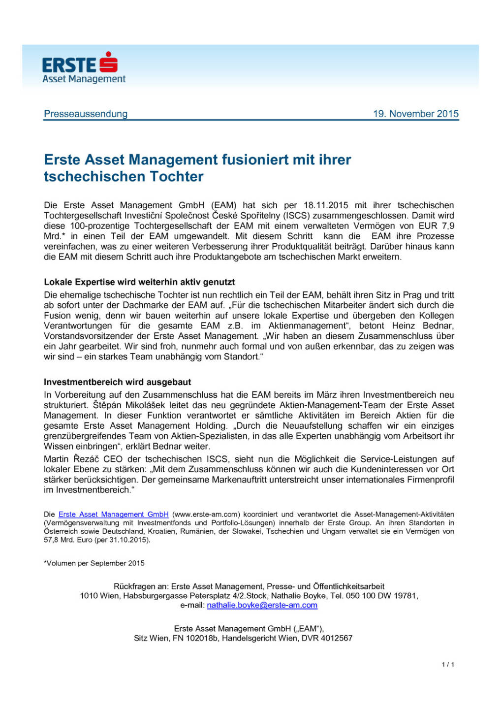 Erste Asset Management fusioniert mit tschechischer Tochter, Seite 1/1, komplettes Dokument unter http://boerse-social.com/static/uploads/file_485_erste_asset_management_fusioniert_mit_tschechischer_tochter.pdf