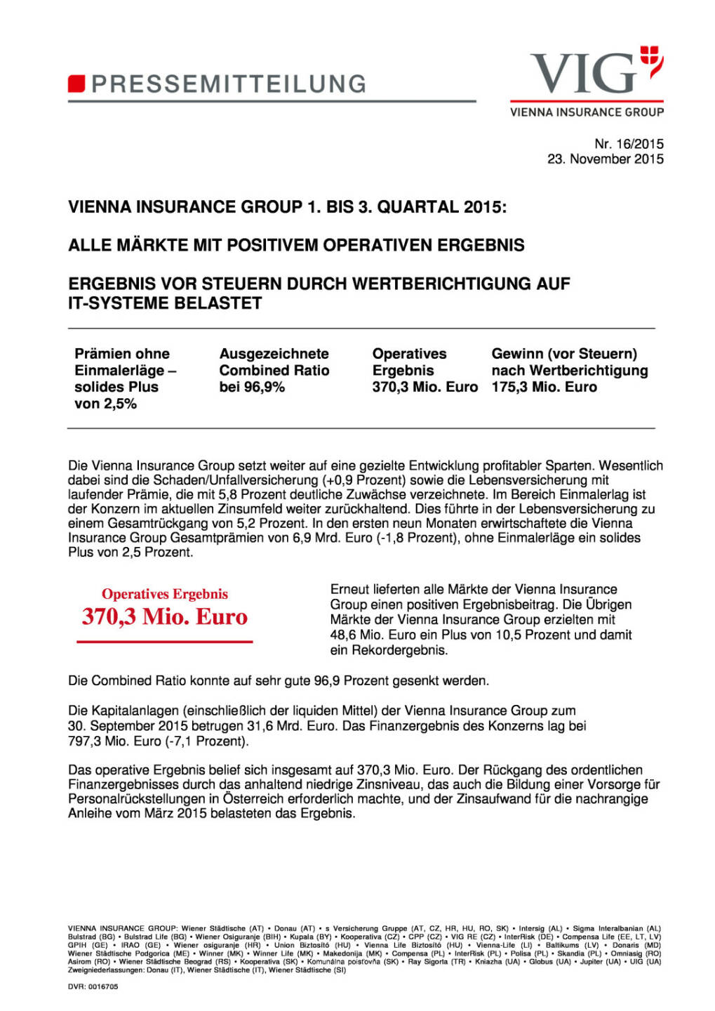 Vienna Insurance Group 1. bis 3. Quartal 2015, Seite 1/5, komplettes Dokument unter http://boerse-social.com/static/uploads/file_488_vienna_insurance_group_1_bis_3_quartal_2015.pdf
