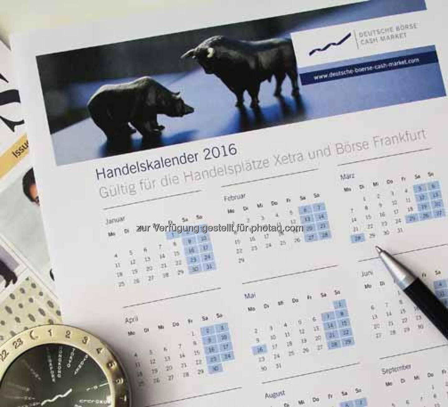 DAX Handelskalender für 2016 ist online! Gehandelt wird an der Frankfurter Wertpapierbörse im nächsten Jahr montags bis freitags außer am 1. Januar, 25. März, 28. März, 16. Mai, 3. Oktober und am 26. Dezember. Der 16. Mai sowie der 3. Oktober sind Erfüllungstage. Den Handelskalender 2016 finden Sie hier: http://bit.ly/1SeckGt