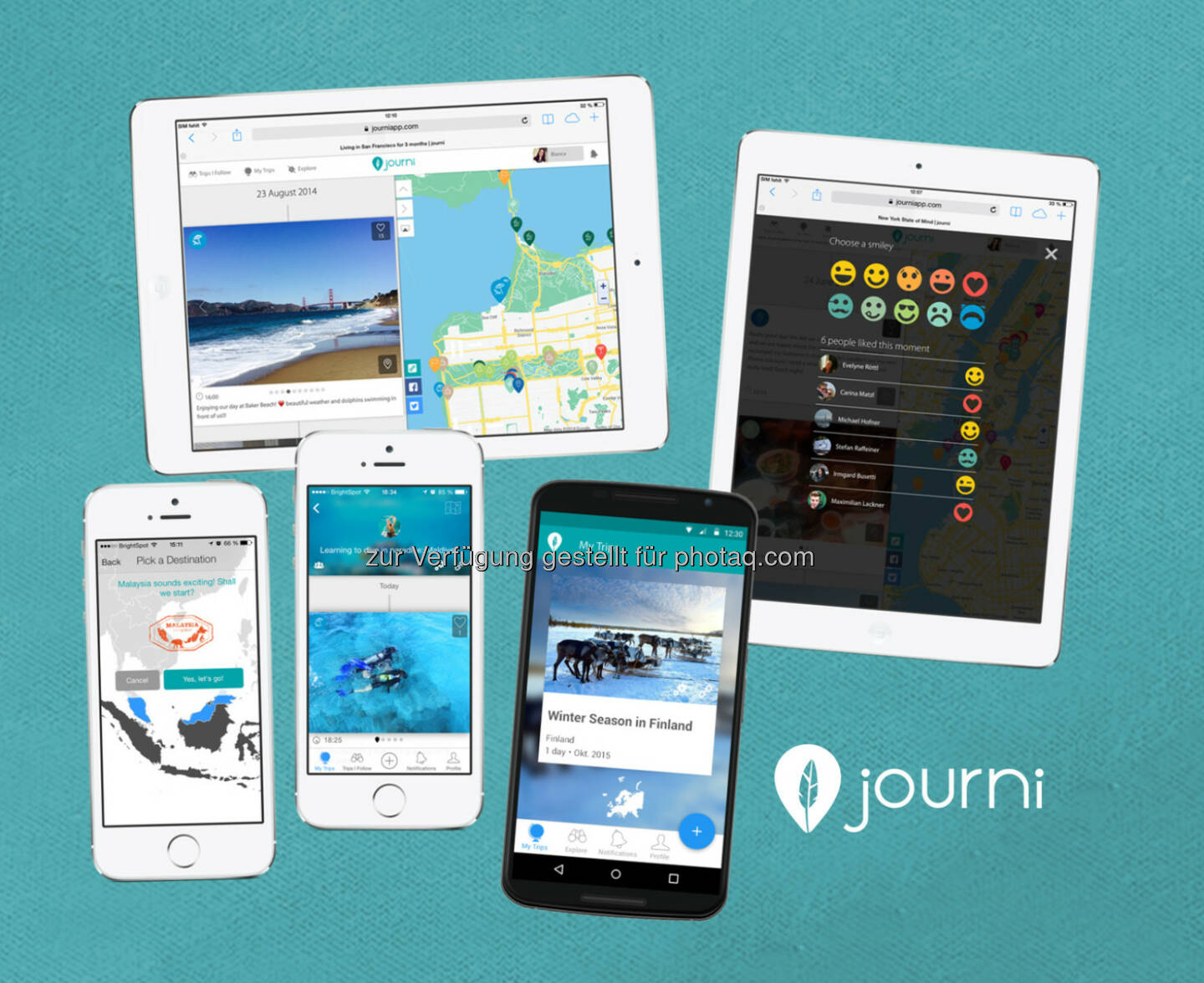 iOS und Android Geräte : Das Startup bringt die Journi App jetzt auch auf Android-Geräte : Fotocredit: Journi GmbH