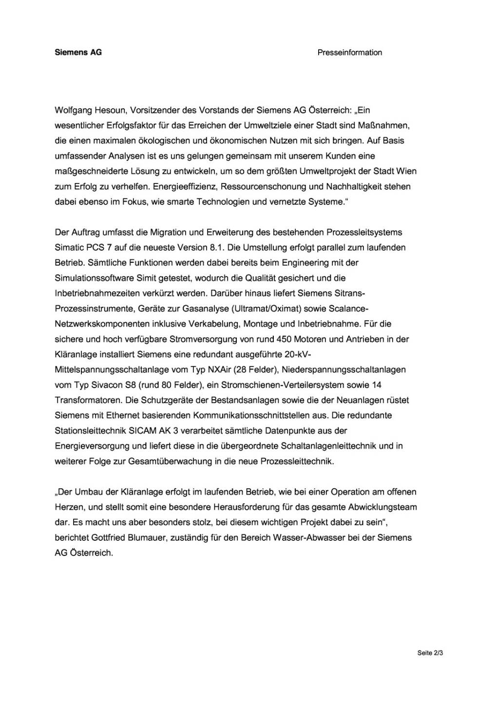 Hauptkl&auml;ranlage Wien wird mit Siemens zum &Ouml;kokraftwerk, Seite 2/3, komplettes Dokument unter http://boerse-social.com/static/uploads/file_500_hauptklaranlage_wien_wird_mit_siemens_zum_okokraftwerk.pdf