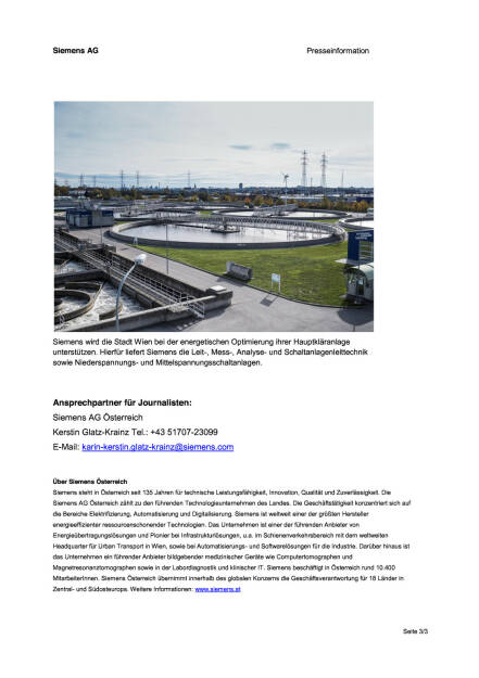 Hauptkläranlage Wien wird mit Siemens zum Ökokraftwerk, Seite 3/3, komplettes Dokument unter http://boerse-social.com/static/uploads/file_500_hauptklaranlage_wien_wird_mit_siemens_zum_okokraftwerk.pdf (27.11.2015) 
