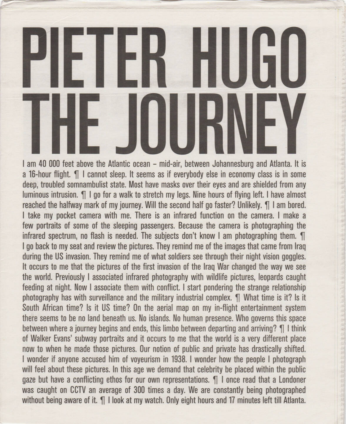 Pieter Hugo - The Journey, Self published 2015, Cover - http://josefchladek.com/book/pieter_hugo_-_the_journey