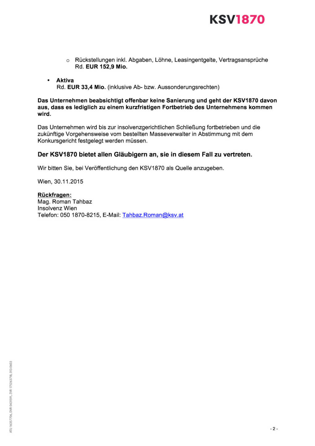 Alle Details zur Zielpunkt-Insolvenz, Seite 2/2, komplettes Dokument unter http://boerse-social.com/static/uploads/file_501_alle_details_zur_zielpunkt-insolvenz.pdf