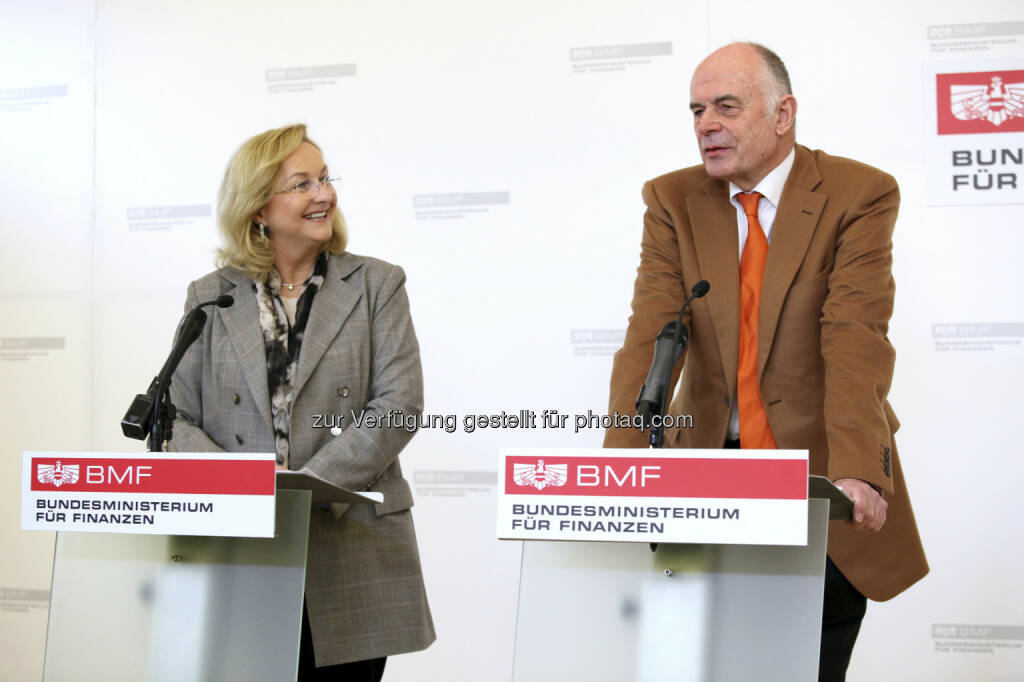 Am Montag, den 11.3.2013, fand im Bundesministerium für Finanzen eine Pressekonferenz statt, in der Wolfgang Nolz von Finanzministerin Maria Fekter als neuer Kapitalmarktbeauftragter vorgestellt wurde., © BMF (29.03.2013) 