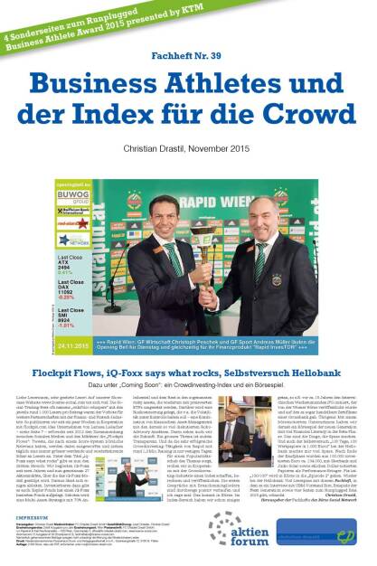 Fachheft 39 Cover - Business Athletes und der Index für die Crowd (04.12.2015) 