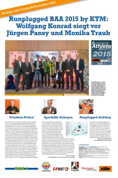 BAA ￼Runplugged BAA 2015 by KTM:Wolfgang Konrad siegt vor Jürgen Pansy und Monika Traub (04.12.2015) 