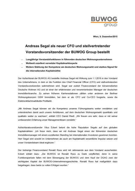 Buwog: Andreas Segal neuer CFO, Seite 1/2, komplettes Dokument unter http://boerse-social.com/static/uploads/file_511_buwog_andreas_segal_neuer_cfo.pdf (09.12.2015) 