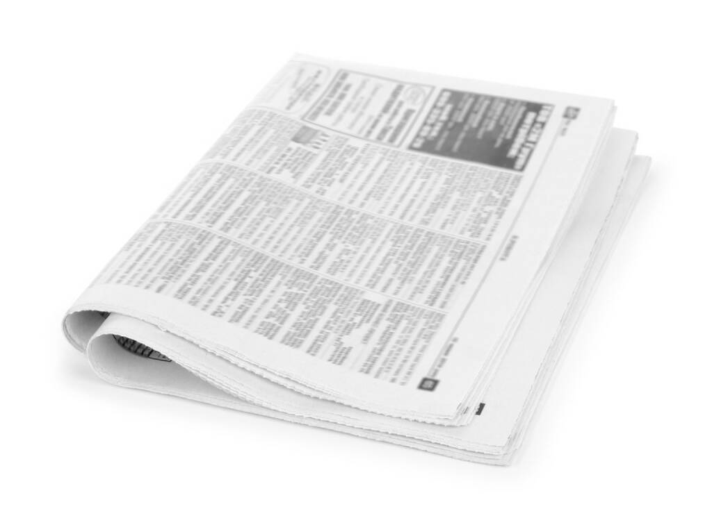 Zeitung, Annonce, Anzeige, http://www.shutterstock.com/de/pic-207409792/stock-photo-newspapers-stack-on-white-background.html, © www.shutterstock.com (09.12.2015) 