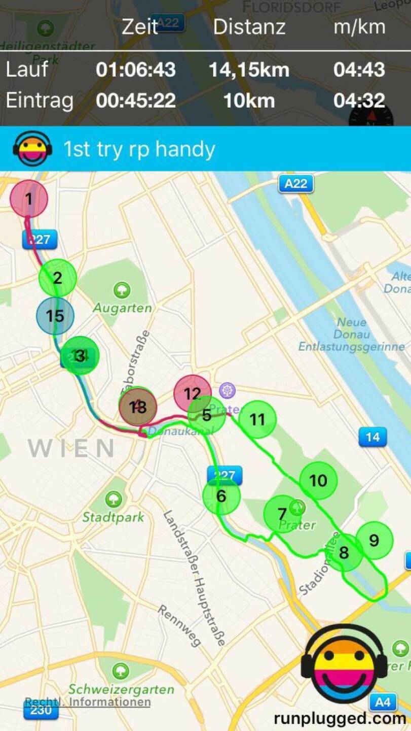 Die schnellsten 10k am Stück in Grün http://www.runplugged.com/app