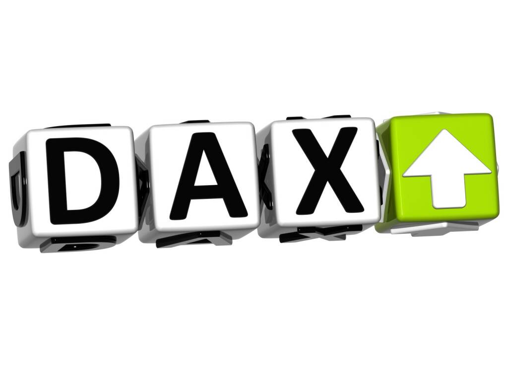 DAX. grün, steigt, http://www.shutterstock.com/de/pic-98599484/stock-photo--d-dax-stock-market-block-text-on-white-background.html, © www.shutterstock.com (29.12.2015) 