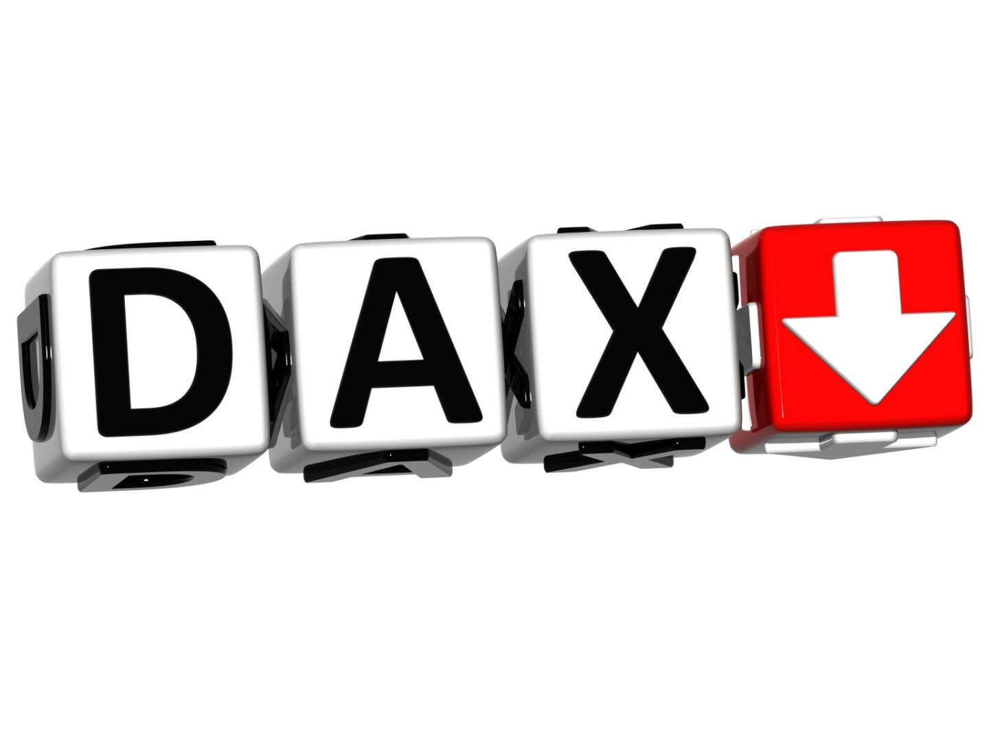 DAX. rot, fällt, http://www.shutterstock.com/pic-98643020/stock-photo--d-dax-stock-market-block-text-on-white-background.html