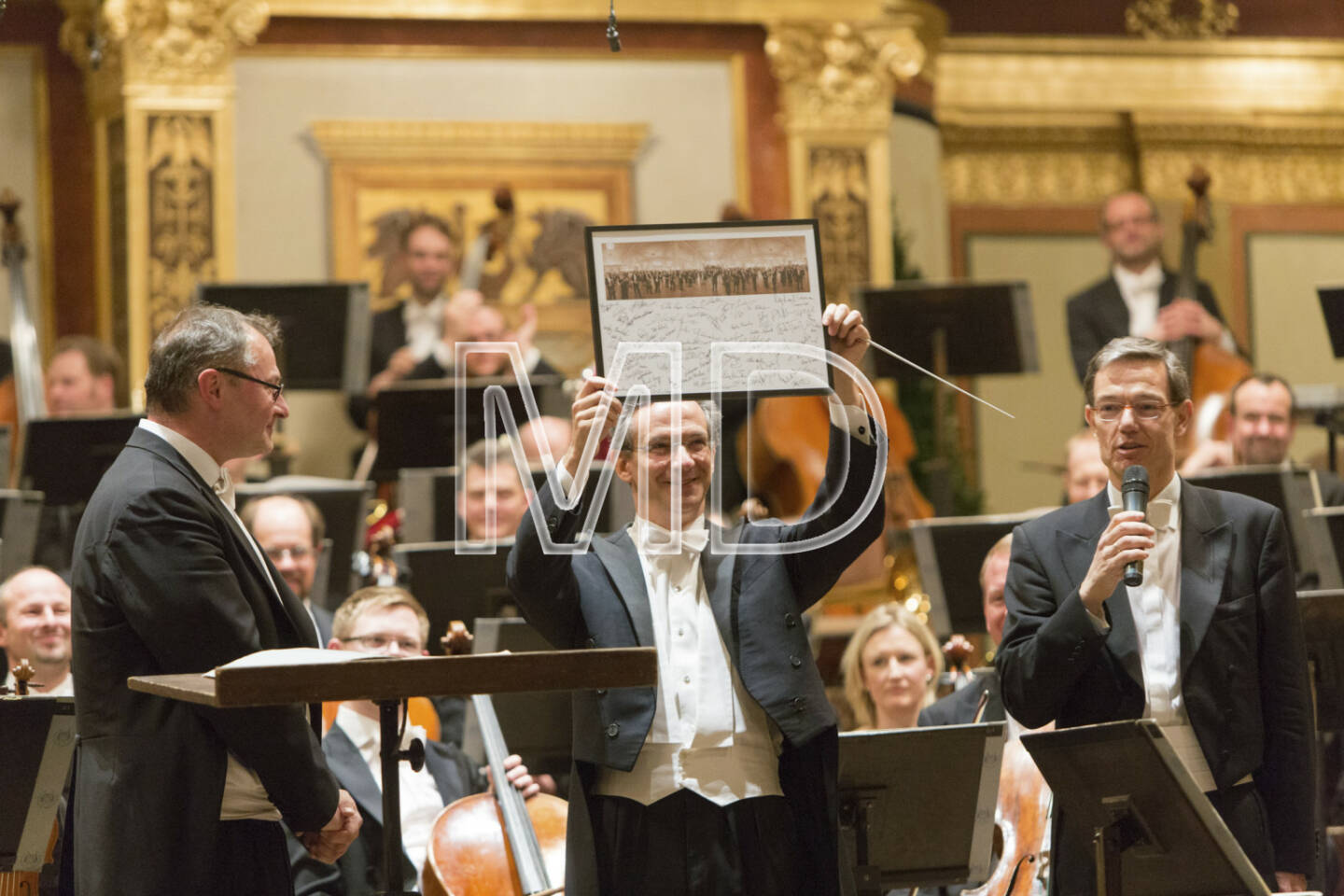 Fabio Luisi  (Chefdirigent Wiener Symphoniker),  Herbert Müller (Orchestervorstand Wiener Symphoniker)