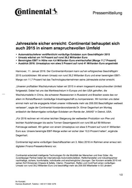Continental erreicht Jahresziele, Seite 1/2, komplettes Dokument unter http://boerse-social.com/static/uploads/file_544_continental_erreicht_jahresziele.pdf (11.01.2016) 