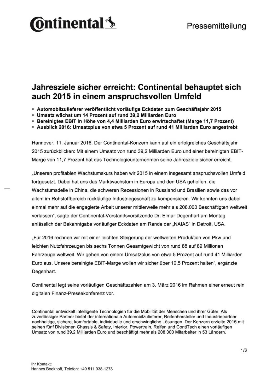 Continental erreicht Jahresziele, Seite 1/2, komplettes Dokument unter http://boerse-social.com/static/uploads/file_544_continental_erreicht_jahresziele.pdf