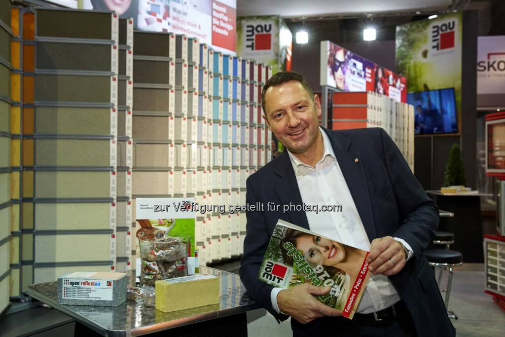 Hubert Mattersdorfer, Geschäftsführer der w&p Baustoffe GmbH : Baumit präsentiert „grüne“ Ideen mit Zukunft :  Unter dem Motto natürlich, gesund, schön stellt Baumit auf der Grazer Häuslbauer Messe das breiteste Spektrum an Wärmedämmverbund-Systemen vor : Fotocredit: Baumit/Peter Melbinger, © Aussender (15.01.2016) 