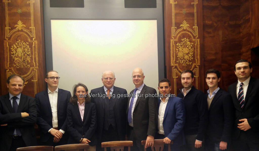 Georg Feith (CEO Glanzstoff Industries),  Walter Hatzenbichler (Neos), Therese Niss (Vorstand Junge Industrie), Claus Raidl, Wolfgang Mazal, Asdin El Habbassi (Abg.z.NR – ÖVP), Stefan Schnöll (Generalsekretär JVP), Andreas Jilly (Bundesobmann der Aktionsgemeinschaft), Christoph Seel (Präsident Österreichischer Cartellverband) : Generationenübergreifender Appell zu Pensionen: „Es ist Zeit zu handeln für einen Generationenvertrag Neu“ : Fotocredit: Stadler, © Aussender (27.01.2016) 