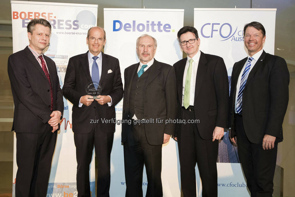 Robert Gillinger (Börse Express), Wolfgang Leitner (Andritz), Ewalt Nowotny (OeNB), Bernhard Gröhs (Deloitte), Gerhard Marterbauer (Deloitte), © Franz Reiterer für den Börse Express (mit freundlicher Genehmigung vom Börse Express) (05.04.2013) 