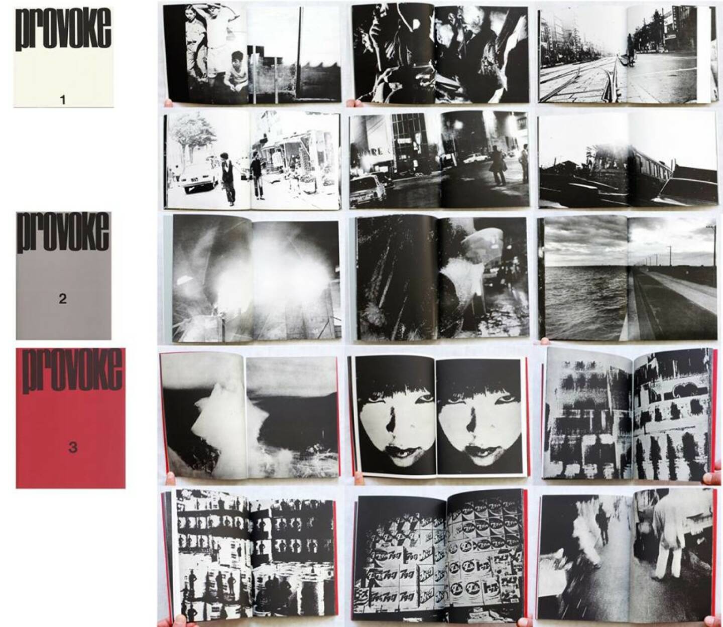 Yutaka Takanashi, Takuma Nakahira, Daido Moriyama, Koji Taki, Provoke 1-3, Steidl/Edition 7L 2001, Beispielseiten, sample spreads - http://josefchladek.com/search/provoke%20taki%201500