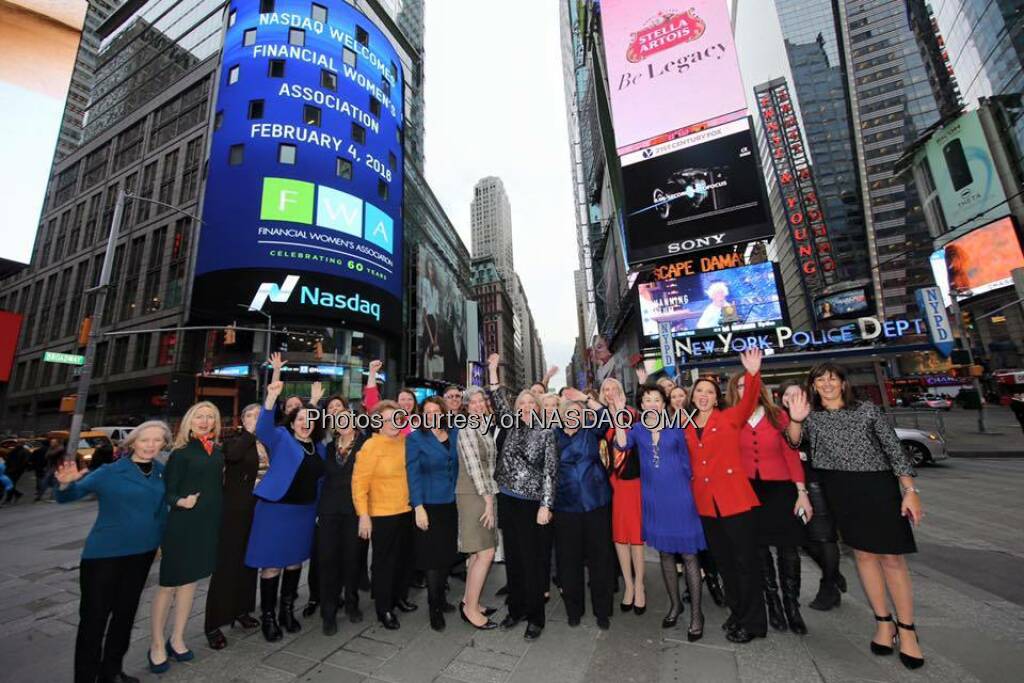 The Financial Women's Association rings the @Nasdaq Closing Bell!  Source: http://facebook.com/NASDAQ (05.02.2016) 