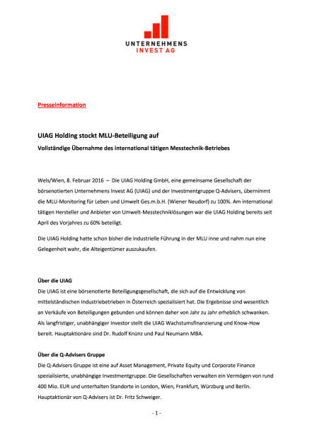 UIAG Holding stockt MLU-Beteiligung auf, Seite 1/2, komplettes Dokument unter http://boerse-social.com/static/uploads/file_610_uiag_holding_stockt_mlu-beteiligung_auf.pdf (08.02.2016) 