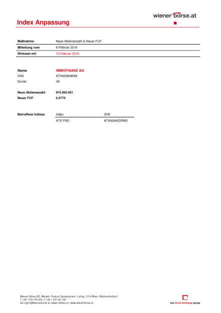 Index Anpassung, Seite 1/2, komplettes Dokument unter http://boerse-social.com/static/uploads/file_612_index_anpassung.pdf (08.02.2016) 