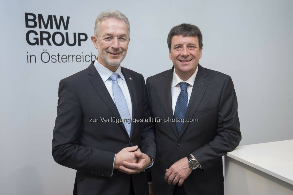 Gerhard Wölfel (GF BMW Motoren GmbH), Kurt Egloff (GF BMW Austria GmbH) : BMW Group in Österreich beendet das Jahr 2015 mit zahlreichen Rekordergebnissen und trägt damit erneut zum wirtschaftlichen Erfolg in Österreich bei : © BMW Group, © Aussender (09.02.2016) 