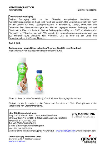 Greiner Packaging beliefert estnisches Molkereiunternehmen , Seite 2/2, komplettes Dokument unter http://boerse-social.com/static/uploads/file_621_greiner_packaging_beliefert_estnisches_molkereiunternehmen.pdf (10.02.2016) 