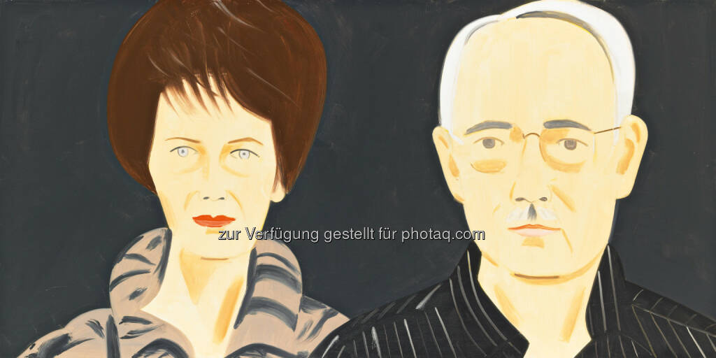 Alex Katz, Agnes and Karlheinz Essl, 2010 Öl auf Leinen / oil on canvas 122 x 244 cm © Bildrecht Wien, 2016 Fotonachweis: Mischa Nawrata, Wien : Ausstellung „Rendezvous“ im Essl Museum : Meisterwerke aus der Sammlung Essl : Fotocredit: Essl Museum, © Aussendung (15.02.2016) 