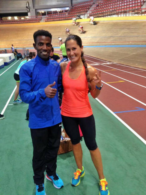 mit Lemawork Ketema im Fery Dusika Stadion, © Diverse  (16.02.2016)