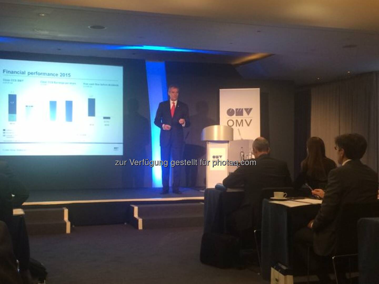 CEO Rainer Seele is opening the #OMV strategy and 2015 results presentation. #omvresults http://twitter.com/omv/status/700267858354372608/photo/1  Source: http://facebook.com/omv