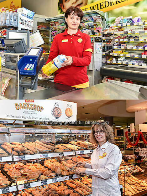 Sandra Svzetits und Eva Maier (ehem. Zielpunkt Marktmanagerinnen) : REWE International AG übernimmt 25 ehemalige Zielpunkt Standorte in Wien und Niederösterreich : Fotocredit: REWE International AG/Harson, © Aussendung (18.02.2016) 