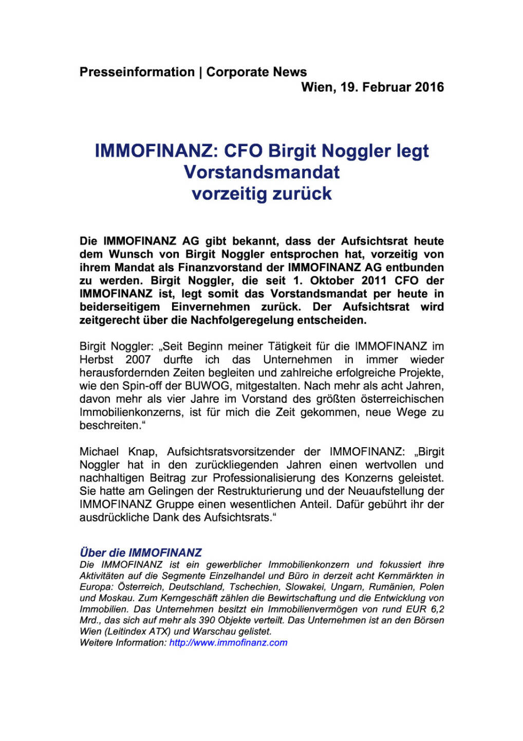 Immofinanz: Birgit Noggler legt Vorstandsmandat zurück, Seite 1/2, komplettes Dokument unter http://boerse-social.com/static/uploads/file_660_immofinanz_birgit_noggler_legt_vorstandsmandat_zuruck.pdf