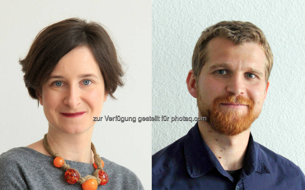 Martyna Grydlik und Moritz Brehm (Abteilung Halbleiterphysik) : JKU : Weltweit erster Silizium-Quantenpunktlaser gebaut : Fotocredit: JKU, © Aussender (22.02.2016) 