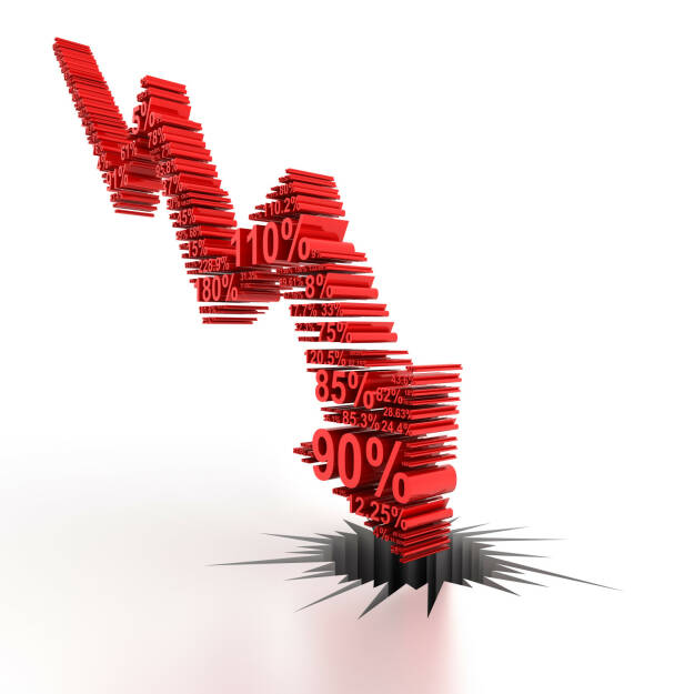 Fallend, fallen, abwärts, rot, negativ http://www.shutterstock.com/de/pic-271062005/stock-photo-downward-arrow-formed-by-numbers-d-render.html, © www.shutterstock.com (24.02.2016) 