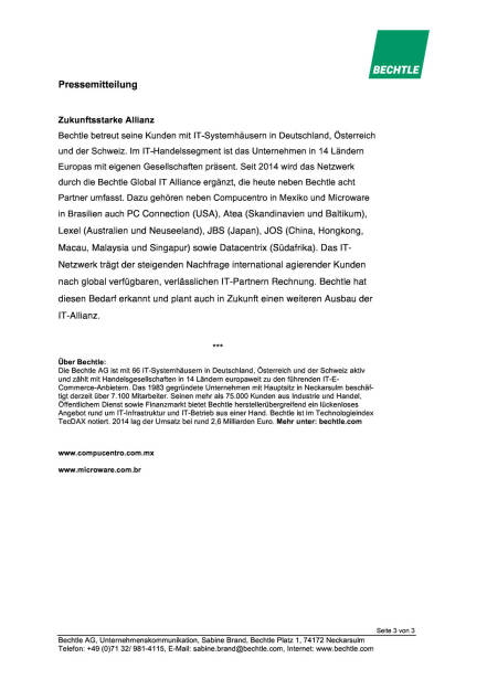 Bechtle schließt IT-Allianzen in Lateinamerika, Seite 3/3, komplettes Dokument unter http://boerse-social.com/static/uploads/file_685_bechtle_schliesst_it-allianzen_in_lateinamerika.pdf (25.02.2016) 