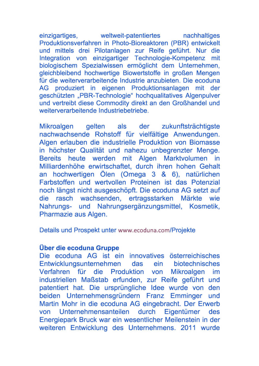 Kapitalerhöhung der ecoduna AG, Seite 3/4, komplettes Dokument unter http://boerse-social.com/static/uploads/file_699_kapitalerhohung_der_ecoduna_ag.pdf