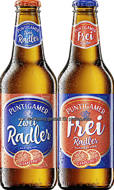 Puntigamer Zwei Radler, Puntigamer Frei Radler : Innovation aus der Steiermark: Puntigamer stellt Radler-Duo vor : Puntigamer Frei Radler und Puntigamer Zwei Radler ab Mitte März erhältlich : Fotocredit: Brau Union Österreich, © Aussender (02.03.2016) 