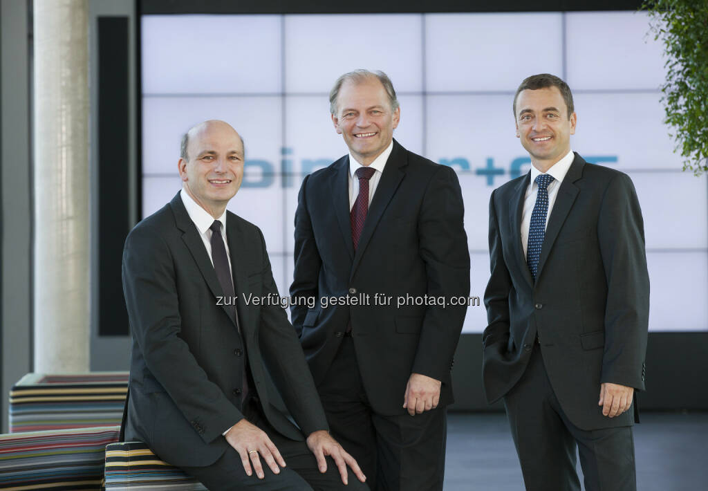 Jörg Rosegger, Karl Grabner und Johannes Pohl (Vorstand Binder + Co) : Binder+Co plant Umstellung auf Namensaktien : Binder+Co 2015 mit deutlichen Zuwächsen : Fotocredit: Binder+Co, © Aussender (02.03.2016) 