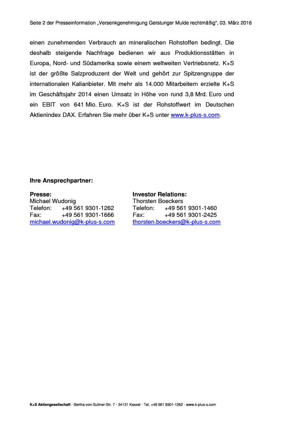 K+S AG: Versenkgenehmigung Gerstunger Mulde rechtmäßig, Seite 2/2, komplettes Dokument unter http://boerse-social.com/static/uploads/file_721_ks_ag_versenkgenehmigung_gerstunger_mulde_rechtmassig.pdf